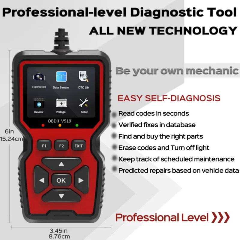 OBD2 Scanner Live Data Professional Mechanic OBDII Diagnostic Code Reader - Image 2